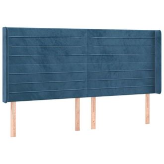 vidaXL Cabecero Con Led De Terciopelo Azul Oscuro 163x16x118/128 Cm Vidaxl