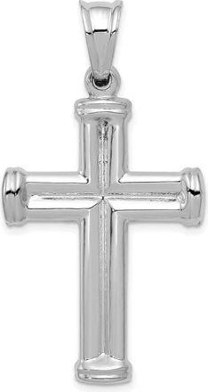Diamond2Deal 14k White Gold Hollow Cross Pendant