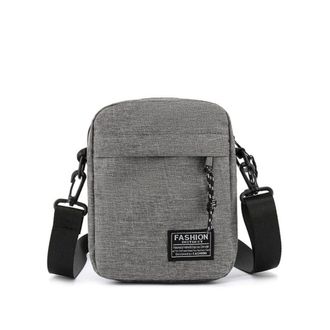 Generic Multi functional Oxford Shoulder Bag, Leisure Sports Small Square Crossbody Bag, Solid Color Lightweight Phone Pounch(Grey)