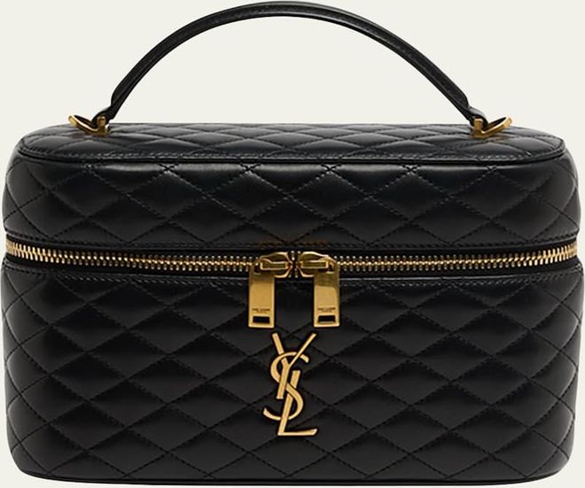 Gaby Large YSL Vanity Bag in Quilted Leather