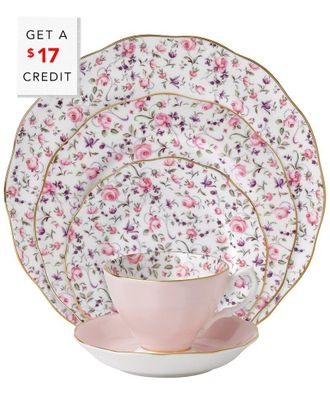 Royal Albert Rose Confetti 5Pc Place Setting With $18 Credit