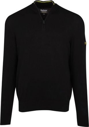 Barbour V-hals gebreid - Heren - Vesten met rits - Zwart - L - Katoen - Hoodies & sweatvesten