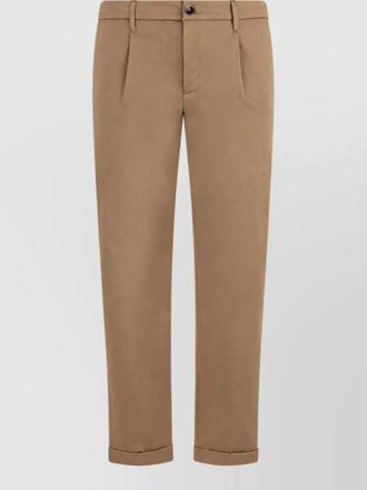 Nine In The Morning cotton slim-fit pleated cropped chino shorts
