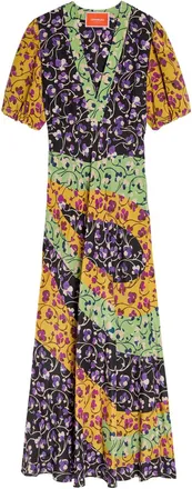 La DoubleJ LA Double J Marlene Floral-print Silk Maxi Dress - Yellow - S (UK8-10 / S)