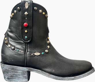 Mexicana Womens Zacateca Stud Leather Boot In Black