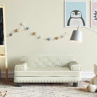 vidaXL Sof&aacute; Para Ni&ntilde;os De Terciopelo Crema 70x45x30 Cm Vidaxl
