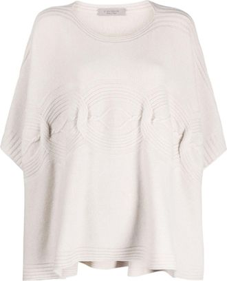 D.exterior fine-knitted kaftan jumper - women - Virgin Wool/Cashmere/Silk - II - Neutrals