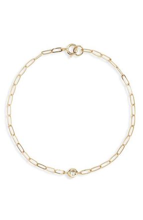 Anzie Bezel Pendant Bracelet in Diamond at Nordstrom, Size 6.75