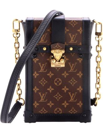 Louis Vuitton Black Monogram Canvas Vertical Trunk Pochette (Authentic Pre- Loved)