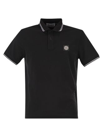 Stone Island slim-fit poloshirt met korte mouwen en kompaspatch