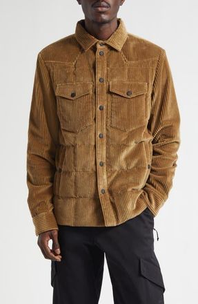 Moncler Gelt Quilted Stretch Corduroy Down Shirt Jacket in Sponge at Nordstrom, Size 1