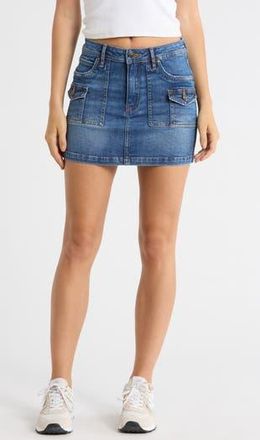 Vigoss Cargo Pocket Denim Miniskirt in Medium Wash at Nordstrom Rack, Size 27