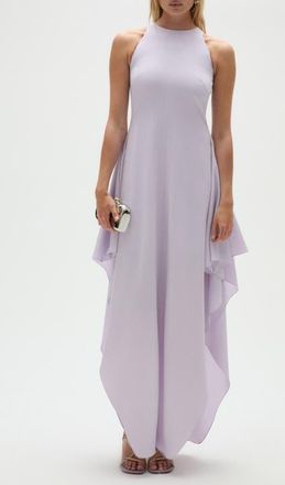 Amsale Pebble Crepe Halter Dress in Lilac at Nordstrom, Size 12
