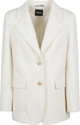 HUGO BOSS Jovana Wool Blazer - Dames - Blazers - Wit - 2XS - Wol - Jassen