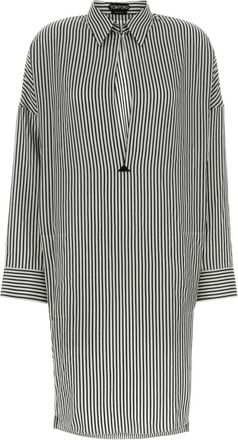 Tom Ford Gestreepte Zijden Tuniekjurk - Dames - Shirt Kleedjes - Veelkleurig - XS - Kleedjes