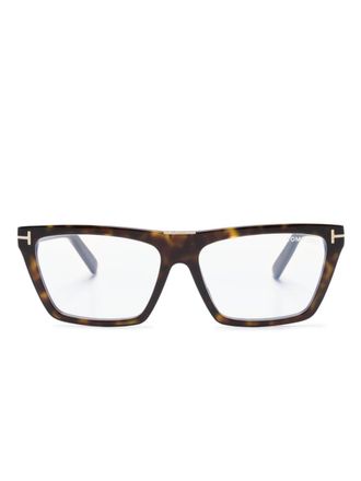 Tom Ford Eyewear FT5912B bril met rechthoekig montuur - Bruin