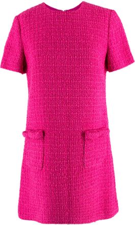 Valentino Garavani Valentino Pink Tweed Mini Shift Dress Size S