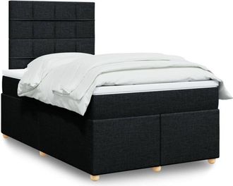 vidaXL Cama Box Spring Con Colch&oacute;n Tela Negro 120x190 Cm Vidaxl
