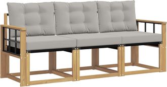 vidaXL Conjunto De Sof&aacute;s De Exterior 3 Uds. Blanco Y Gris Claro Vidaxl