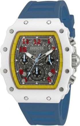 Invicta Racing 69732 Herenhorloge - Quartz Uurwerk - Acryl met Zilveren Wijzerplaat - 44 mm