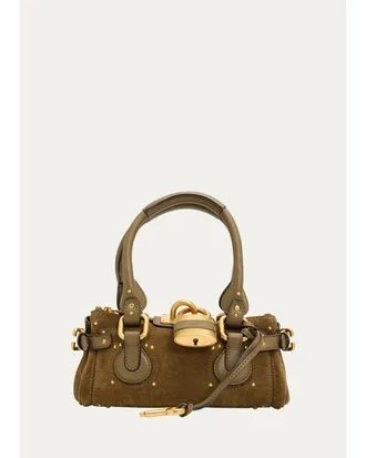 Chlo&eacute; Paddington Small Suede Top-Handle Bag