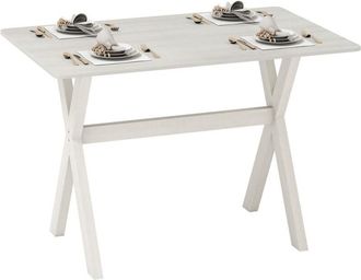 Costway Modern Dining Table Wooden Kitchen Table with X-shaped Frame-White
