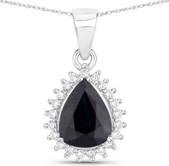 Diana M. Jewels Blue Sapphire Pears 9x7mm - 1Pc + White Diamond F/C Round 1.30mm( SI-2/HI ) - 21Pcs