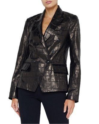 L'agence Lagence Kenzie Leather Blazer