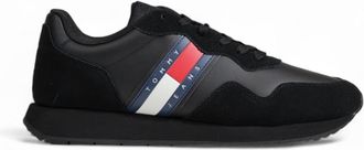Tommy Hilfiger Black Sporty Suede Sneakers with Rubber Sole
