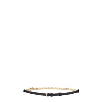 Pinko Pinko, Accessoires, Dames, Zwart, XS, Leer, Riem met kettingdetail