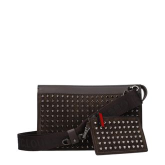 Christian Louboutin Crossbody Tas Funky Heren Suede Bruin/Koffie