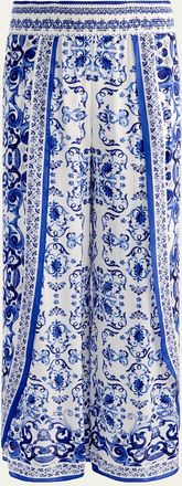 Alice & Olivia Larissa Smocked Open Pleat Pants