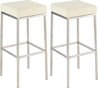 Clp Set De 2 Taburetes Montreal Altura 80 cm Acero inoxidable Crema