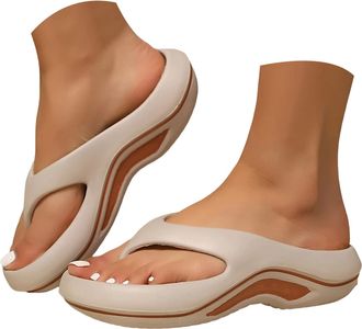 Generic Womens Orthopedic Flip Flops with Arch Support Plantar Fasciitis Walking Platform Recovery Sandals Open Toe Thick Sandal Arch Support Flip Flops for W