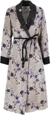 Forte_Forte Jacquard Robe de Chambre Coat with Cherry Blossom Motif