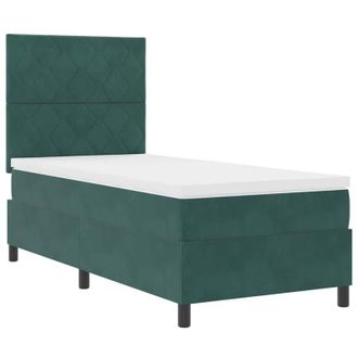 vidaXL Vidaxl - Cama Tipo Box Spring Verde Oscuro 90 X 190 Cm Terciopelo