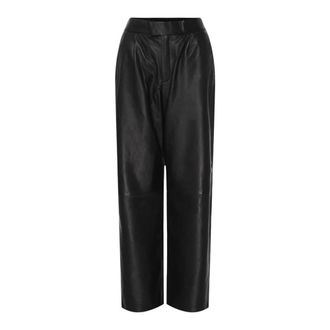 BTF-CPH Leather Trousers, female, Black, XL, Wide Trousers Skind