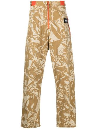 Aries Pantaloni con stampa grafica - Giallo