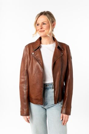 Mauritius Lederjacke MAURITIUS MWFarah, Damen, Gr. XXL, schwarz cognac, Obermaterial: 100% Schafsleder. Futter: 100% Baumwolle. &Auml;rmelfutter: 100% Polyester, uni