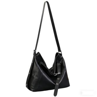 Generic Vintage Tote Bag- Women Hobo Bag,Genuine Leather Shopping,Chic Crossbody Bag,Slouchy Sling Bags Suitable For School, Commuting, Daily Use & Gifting(Bl