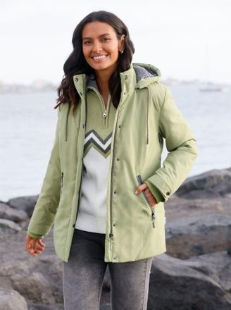 Casual Looks Funktionsjacke CASUAL LOOKS, Damen, Gr. 19, gr&uuml;n (schilf), 100% Polyester, unifarben, Jacken Funktionsjacke