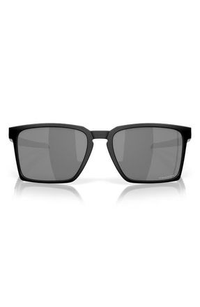 Oakley Exchange Sun 56mm Polarized Rectangular Sunglasses in Shiny Black at Nordstrom