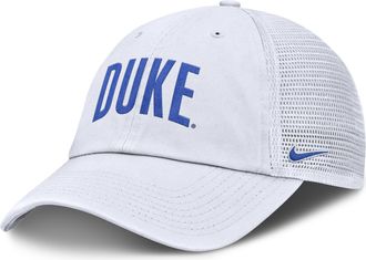 Nike Duke Primetime Campus Club Nike Mens College Trucker Adjustable Hat in White | NC3311QRDU-H98