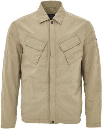 Paul & Shark Polyester Jas met Getailleerde Pasvorm - Heren - Zomerjassen - Beige - M - Leer - Jassen