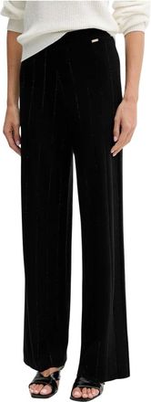 Fracomina Studded Wide Broeken - Dames - Wijde Broeken - Zwart - M - Polyester - Broeken