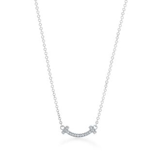 Tiffany & Co. Tiffany T Smile Pendant in White Gold with Diamonds