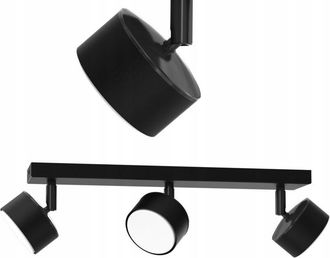 OEM L&aacute;mpara De Techo Led Foco Negro Gx53 Pulido L&aacute;mpara Moderna 3 Puntos