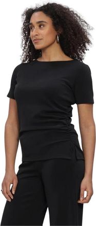 MY ESSENTIAL WARDROBE Mwhelle Assymetric TEE - Dames - T-shirts - Zwart - S - Linnen - Tops