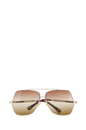 Chlo&eacute; Womens Platinum Metal Sunglasses Goldgoldbrown Exterior: Occhiali Da Sole