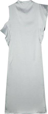 Fendi ruffle-detail satin midi dress - women - Silk - 40 - Blue